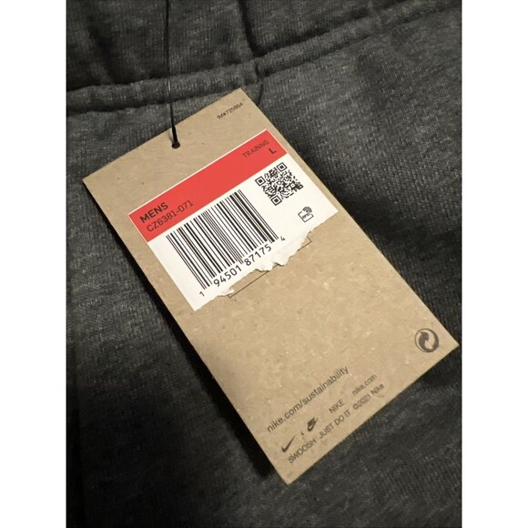 LARGE NIKE MEN'S DRI-FIT TAPERED TRAINING PANTS DARK GRAY CZ6379 071 1 - Picture 2 of 7